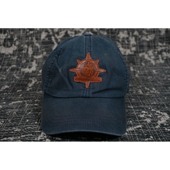 Walt Disney World Strapback Hat Castle Logo‎ Leather Patch Compass Baseball Cap - Picture 2 of 6